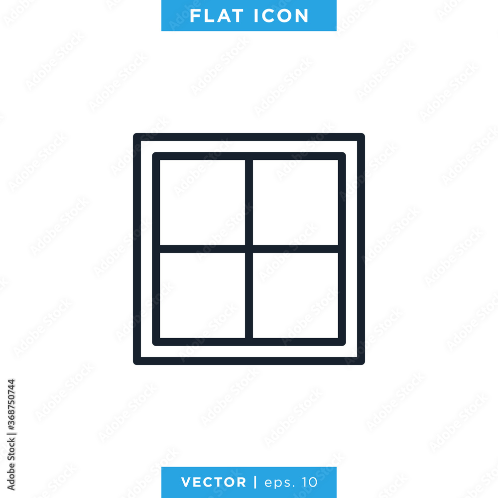 Window Icon Vector Logo Design Template. Editable Stroke Window Icon Vector Logo Design Template. Editable Stroke