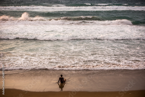 beach, sand, sea, ocean, water, summer, surf, coast, waves, vacation, people, sky, travel, woman, horse, landscape, wave, nature, couple, surfing, blue, walking, shore, dog, holiday