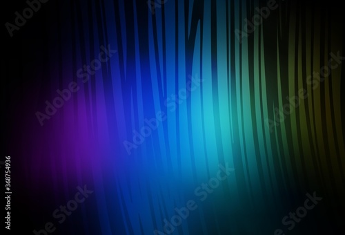 Dark Multicolor vector pattern with curved lines.