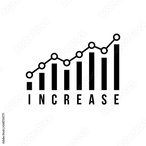 black increase icon like market growth