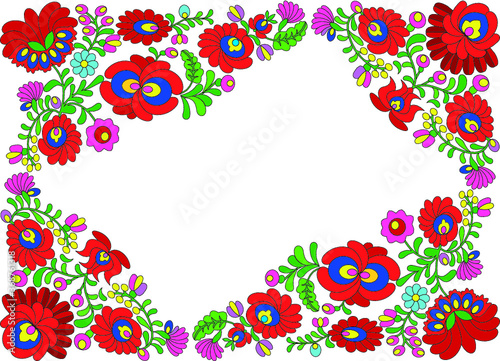 Hungarian beautiful folk art, floral decoration beautiful flower illustration