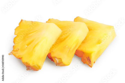 pineapple slice isolated on white background with clipping path and full depth of field