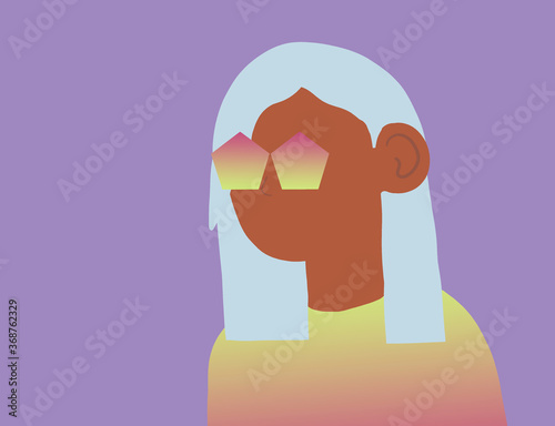 Foto silhouette, woman, profile, head, black, face, people, young, love, illustration