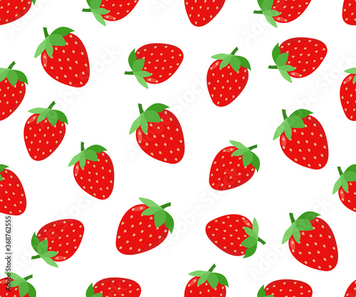 Fototapeta Naklejka Na Ścianę i Meble -  Strawberry Patterns, Red strawberry, Strawberry Backgrounds,  Vector Illustration. Seamless pattern of fresh strawberry background.