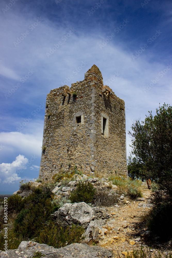 Tower of Castel Marino, Grosseto, Italy. Maremma National Park.