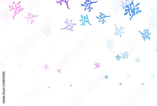 Light Pink, Blue vector doodle background with branches.
