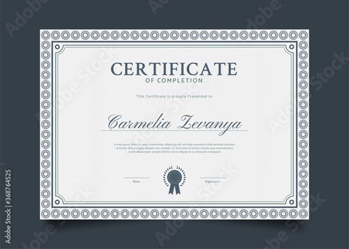 Certificate Template with Vintage Style and Abstract Ornaments