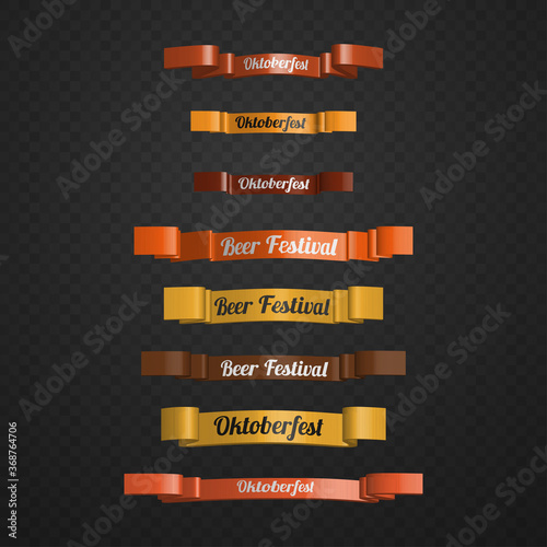 Oktoberfest Ribbon Template with Realistic Concept