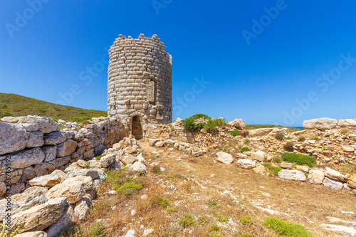 The ancient round tower of Drakano, in the eastern most part of Ikaria (or Icaria) island, in Aegean sea, Greece, Europe.