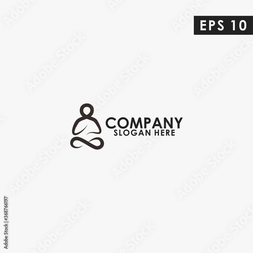Monk Buddhist Logo Design Vector Template. Modern Design. Vector Illustration