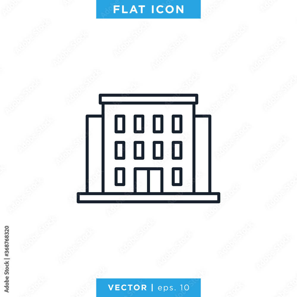 Building Icon Vector Design Template. Editable Stroke.
