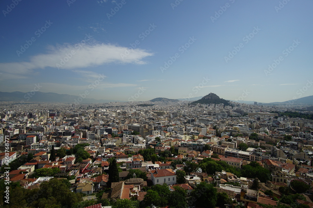 The landscape of Athens in Greece, Europe