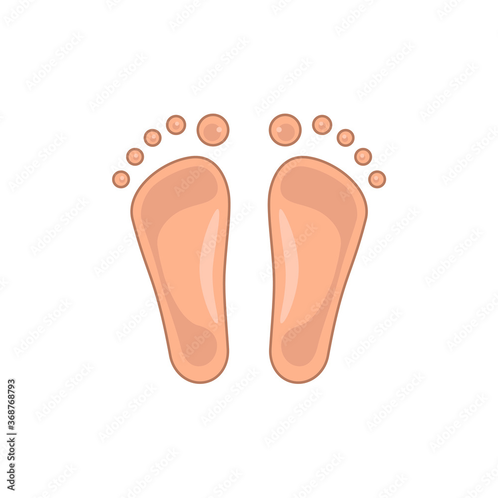 flat foot color icon