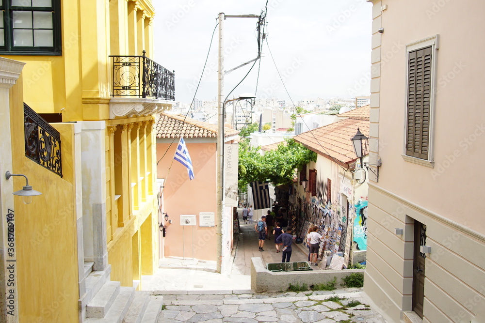 Fototapeta premium view of the street in Athens, Greece, Europe