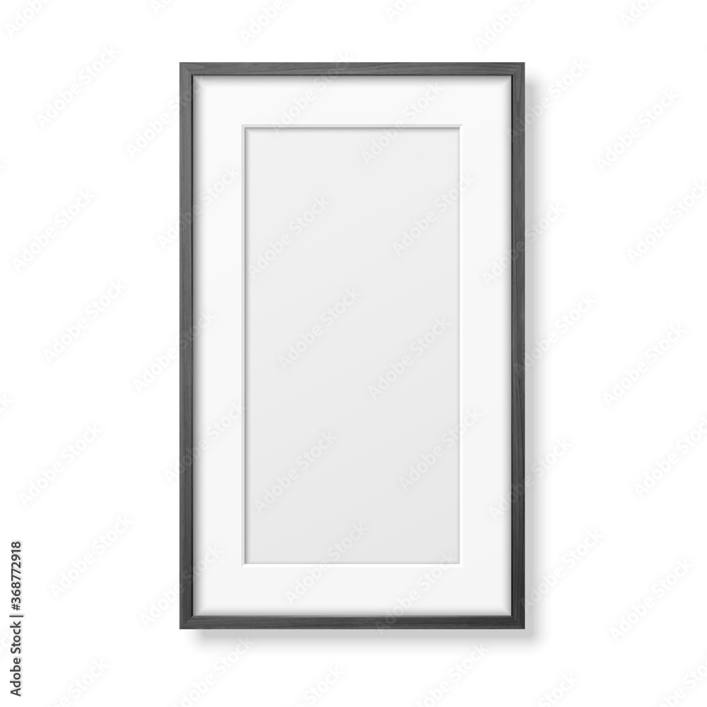 Vector 3d Realistic Vertical Black Wooden Simple Modern Frame Icon Closeup Isolated on White. It can be used for presentations. Design Template for Mockup, Front View Vector 3d Realistic Vertical Black Wooden Simple Modern Frame Icon Closeup Isolated on White. It can be used for presentations. Design Template for Mockup, Front View