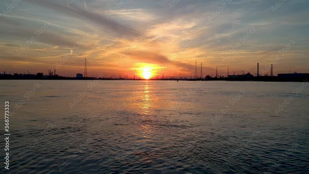 The international port at Antwerp Belgium norhtern europe at sunset The international port at Antwerp Belgium norhtern europe at sunset