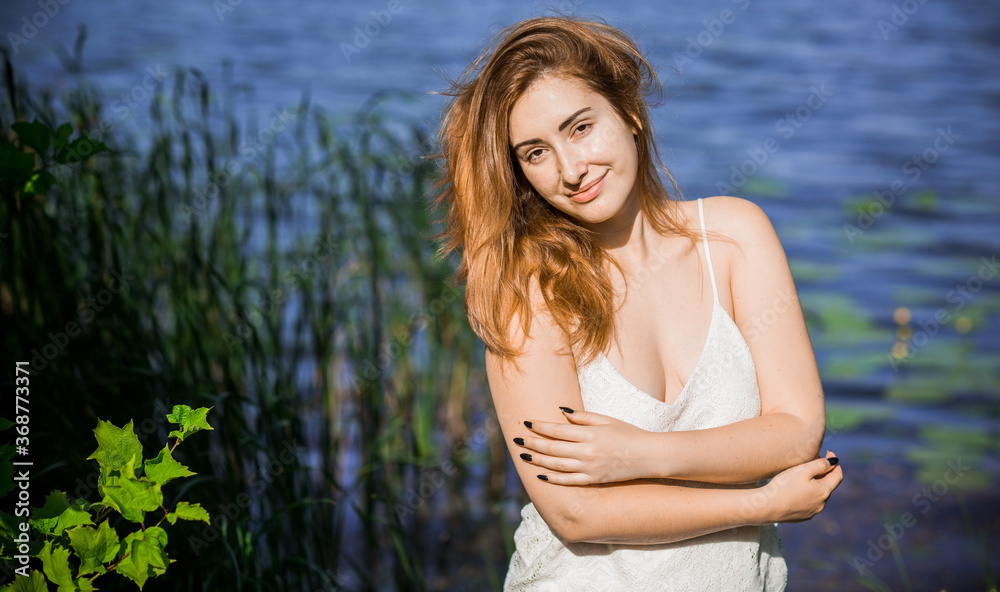 Natural trend without make up, women's beauty, no filter no retouch, woman as she is. Girl at Nature relax time