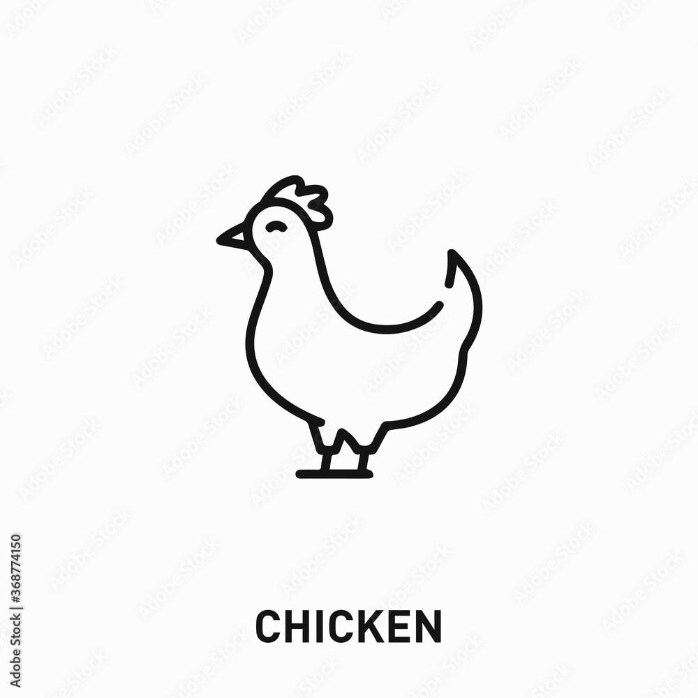 chicken icon vector. bird sign symbol for your design	