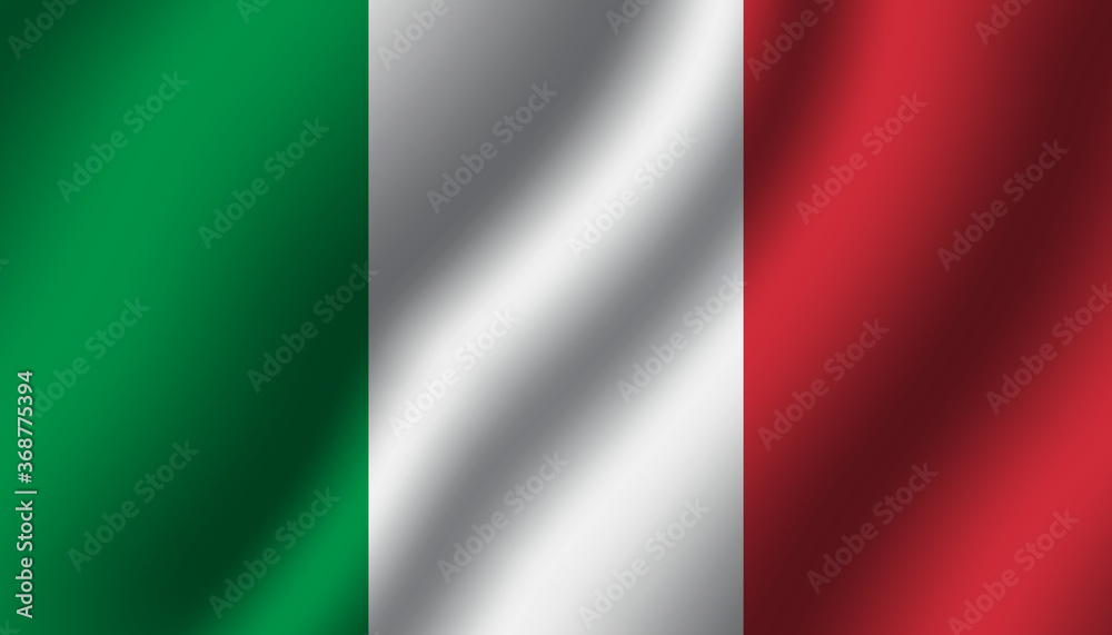 italy national wavy flag vector illustration