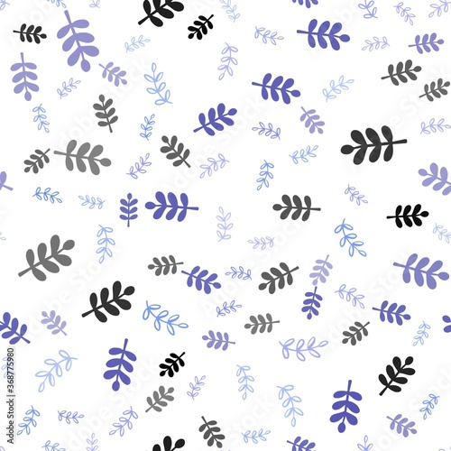 Light BLUE vector seamless abstract backdrop with leaves, branches. An elegant bright illustration with leaves and branches. Pattern for design of fabric, wallpapers.