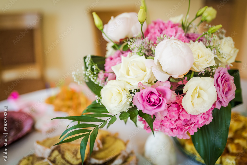Wedding bouquet made of pink and white roses Wedding bouquet made of pink and white roses