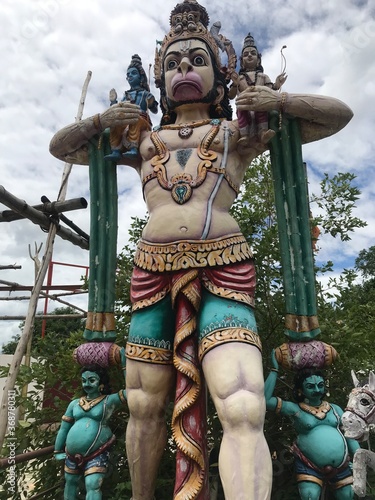 Standing statue of Lord Hanuman who is a raman devotee photo