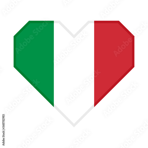 Free Download heart icon with italy flag, isolated on white background - GFXLoad