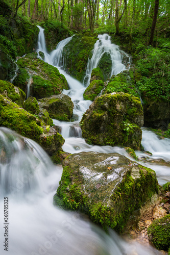 Waterfall Susec in Ilirska Bistrica, Slovenia at summer photo