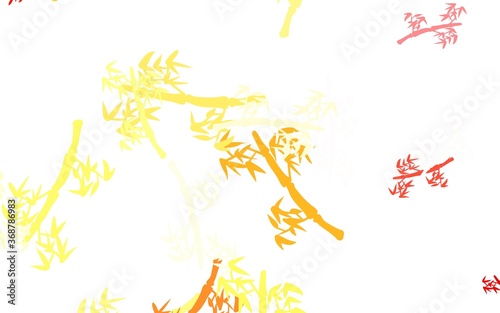 Light Red  Yellow vector doodle background with branches.