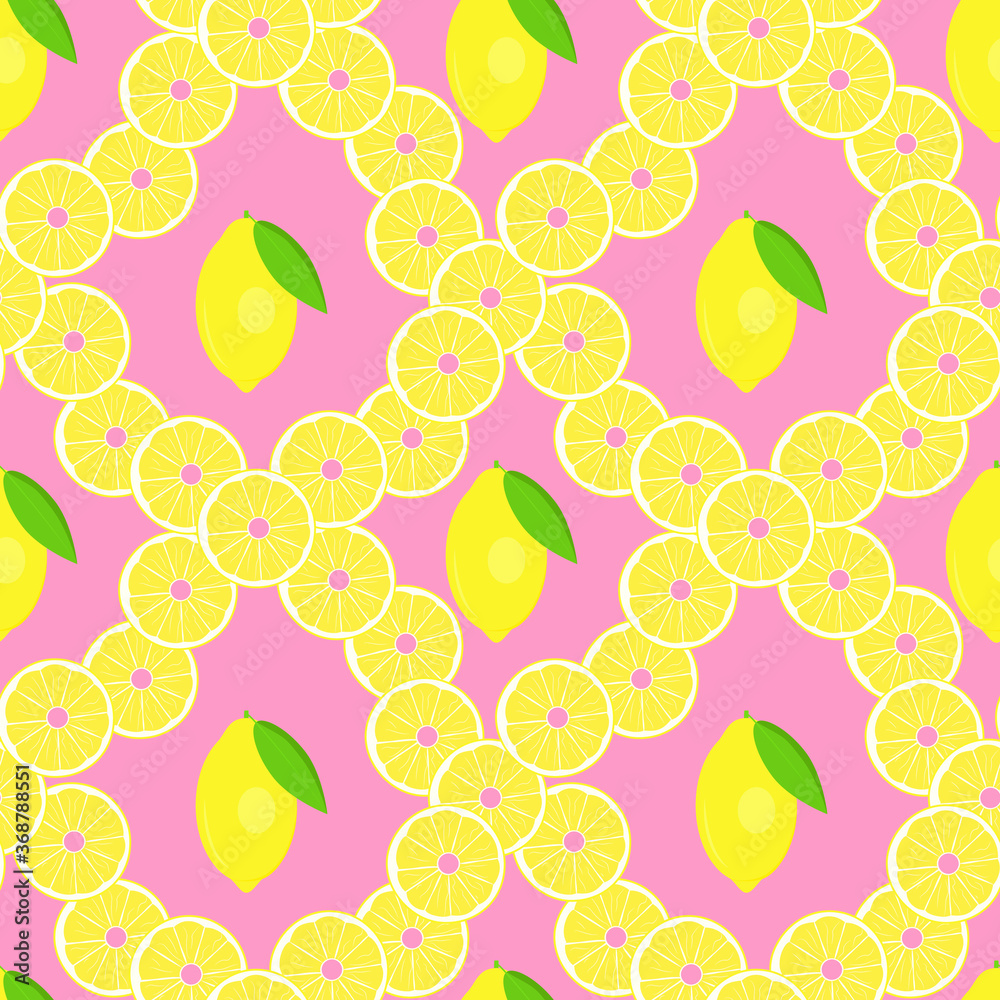 Limon. Seamless vector pattern for design, packaging, Wallpaper, fabric. Fruit pattern. Lemons and lemon slices. Limon. Seamless vector pattern for design, packaging, Wallpaper, fabric. Fruit pattern. Lemons and lemon slices.