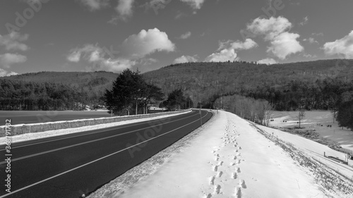 winter road in the mountains