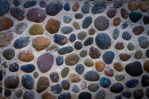 Beautiful old stone wall texture for background. top view