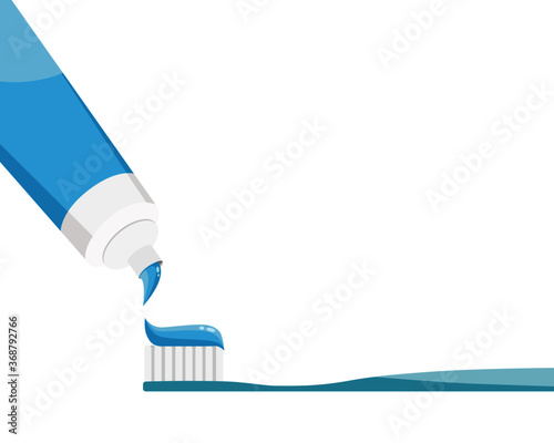 toothbrush with toothpaste isolated