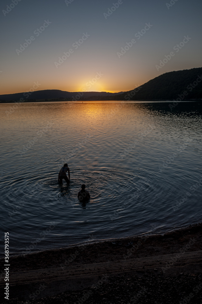 Lac de Chalain au coucher du soleil