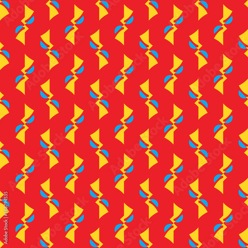 Vector seamless pattern texture background with geometric shapes, colored in red, blue, yellow colors.