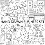 Doodle Business icons and words. Hand drawn vector work.