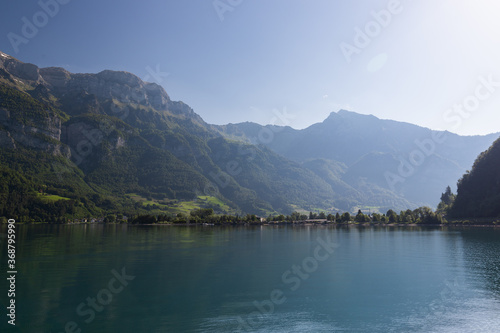 View on Walensee  Lake Walen  near Walenstadt  Switzerland.