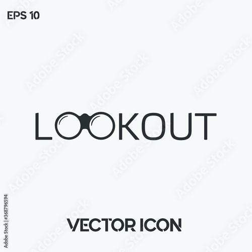 Typographic "Lookout" vector icon illustration. Premium quality. 