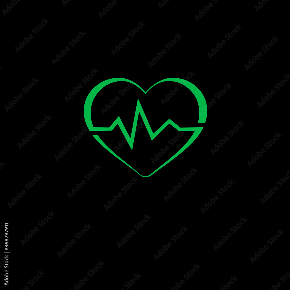 heart beat graph cardiology vector logo. heart beat graph cardiology vector logo.