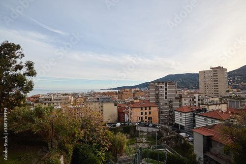 La Spezia city skyline, aerial view. Liguria, tourism