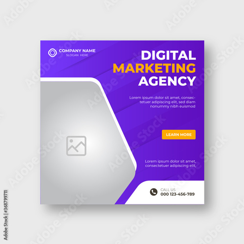 Social media web banner post design for digital marketing promotional ads square flyer template