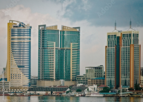 Dar es Salaam city skyline at sunrise photo