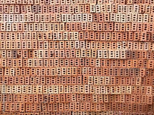 Orange brick wall at side to show hole and texture background. 