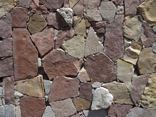 wall of broken and colored stones, stock texture