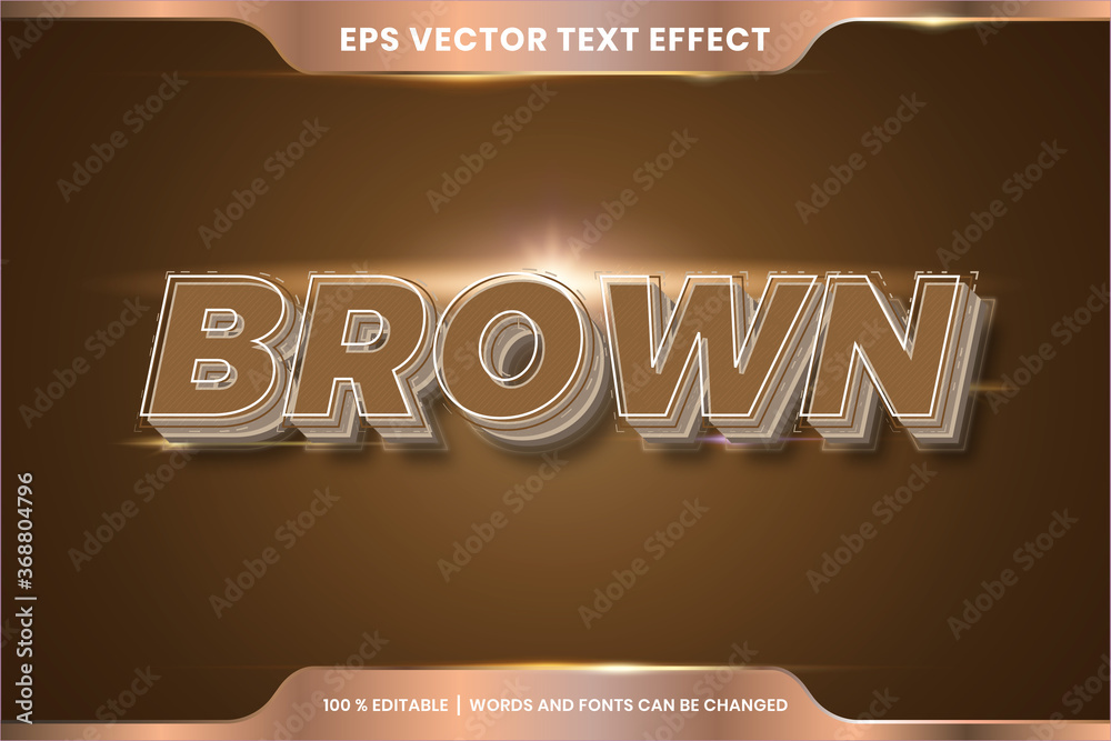 Text effect in 3d Brown words, font styles theme editable pop concept ...