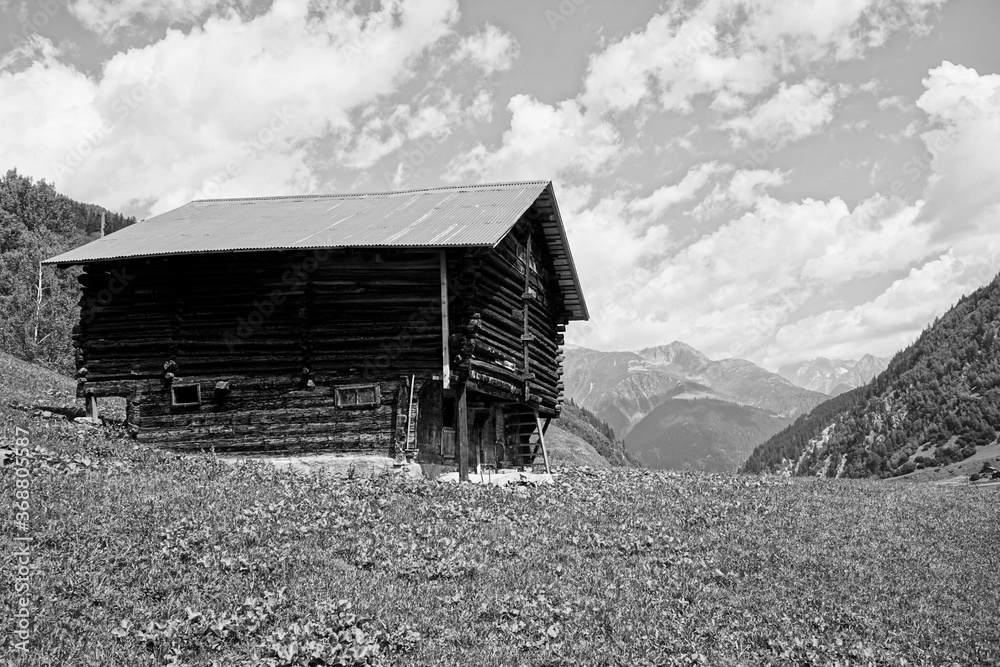 old barn in the mountains