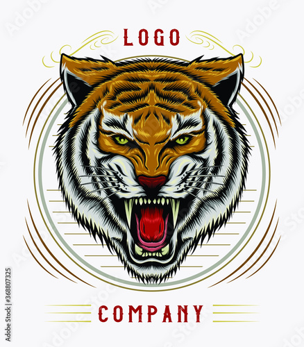 tiger head vector logo mascot