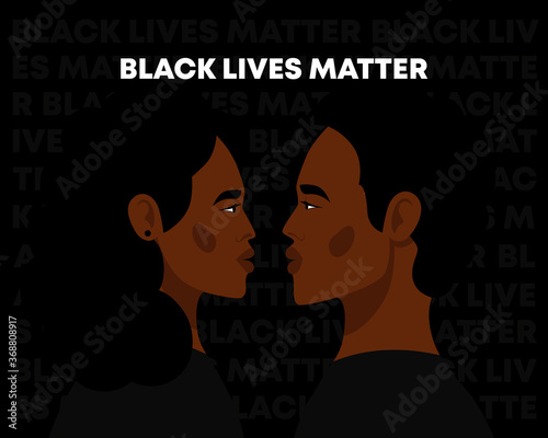 Young African Americans and letters Black Lives Matter