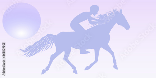 Rider - abstract background - vector. The banner is horizontal. Business card. Equestrian sport