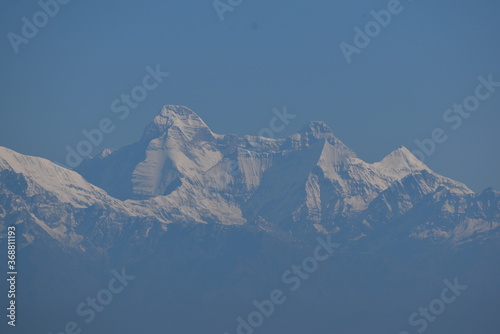 Himalaya mountains and blue sky